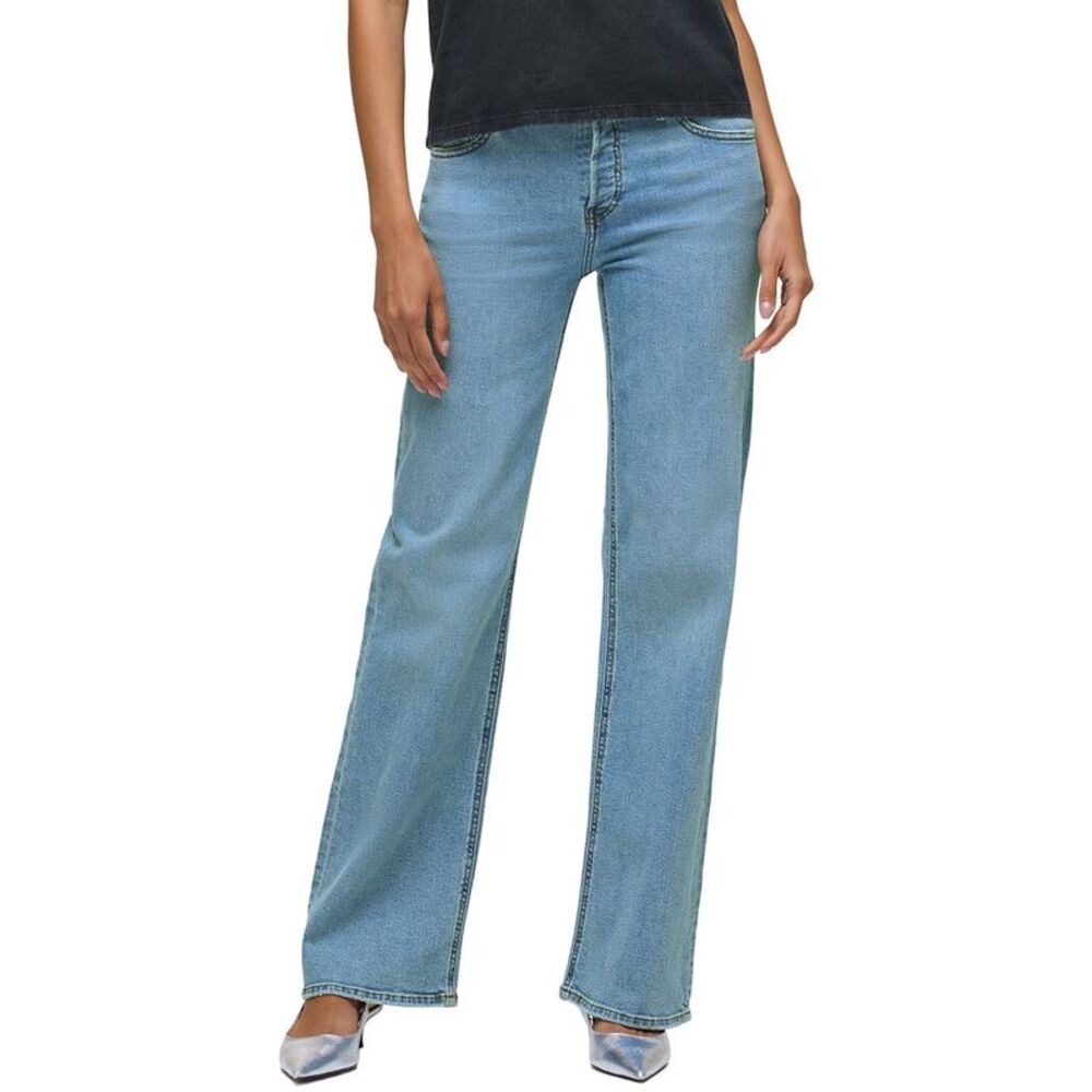 Hudson Jeans Womens  Rosie High-Rise Wide Leg Jean